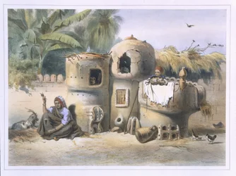 Habitations paysannes en Haute-Égypte, illustration de 